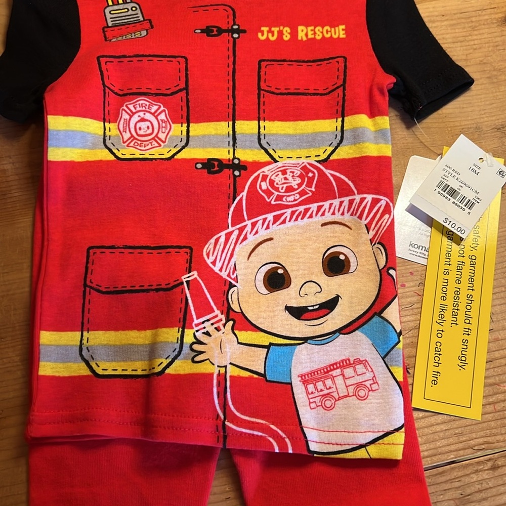 Cocomelon JJs Rescue Firefighter PJ set size 18M  NWT - Picture 3 of 16